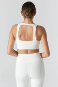 Fair & Square Cream Sports Bra