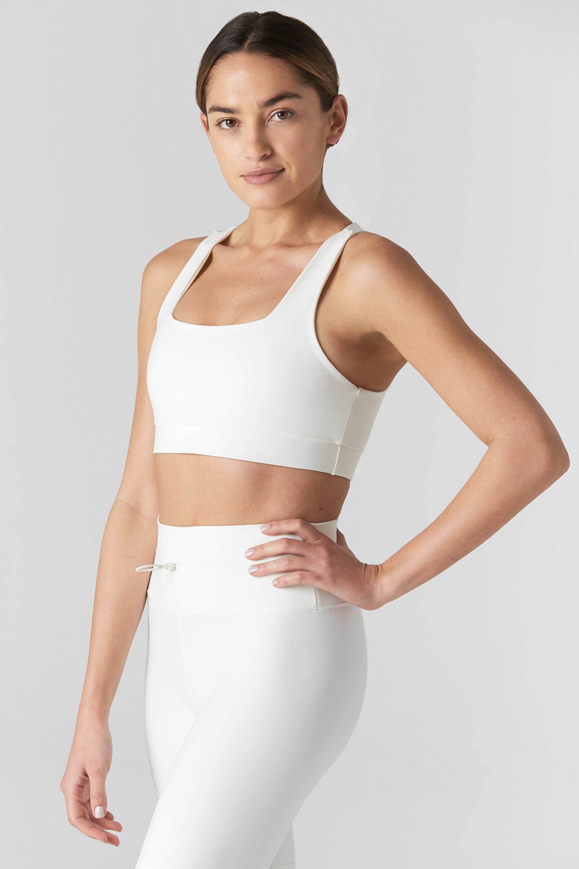 Fair & Square Cream Sports Bra