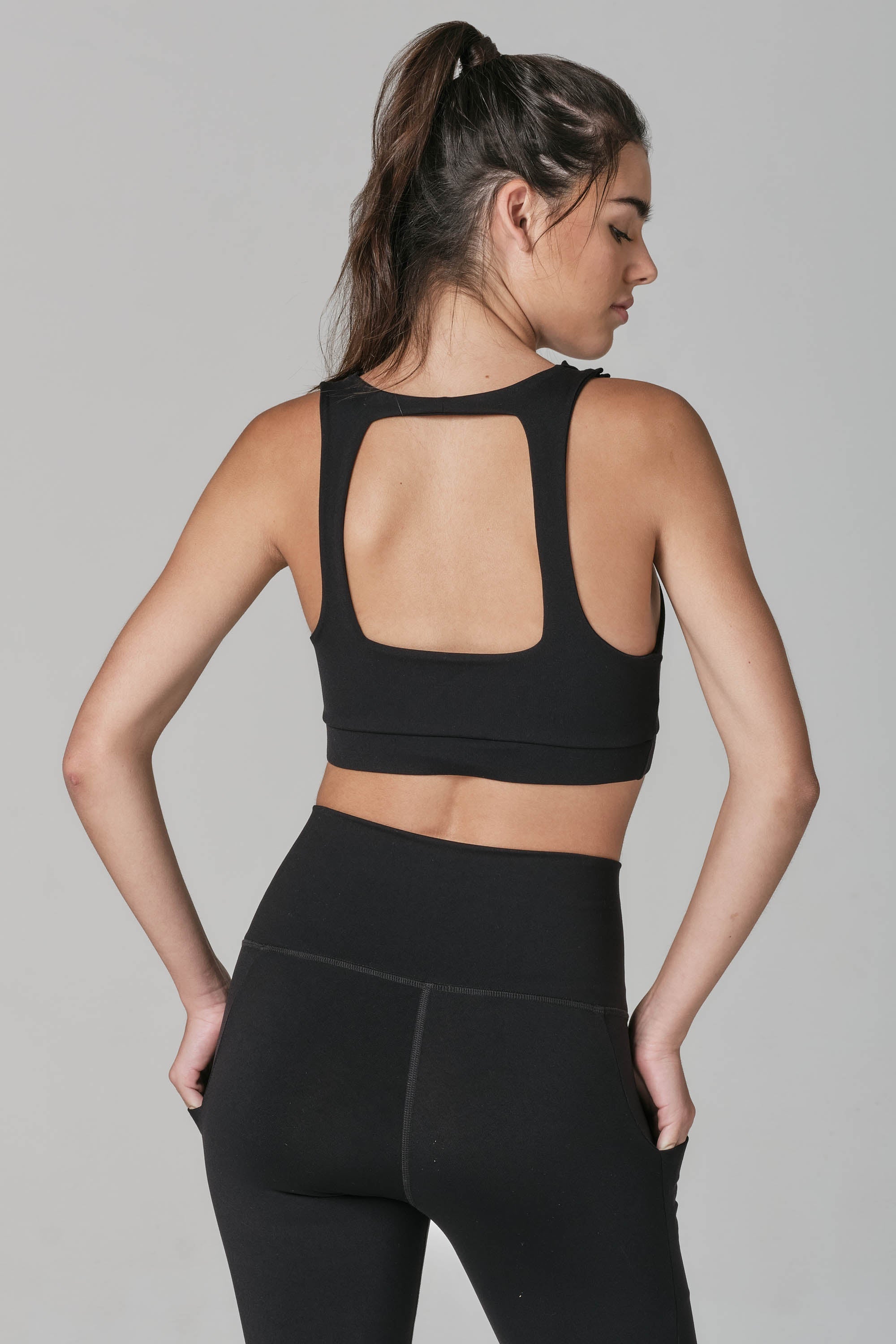 Legend Dairy Black Sports Bra