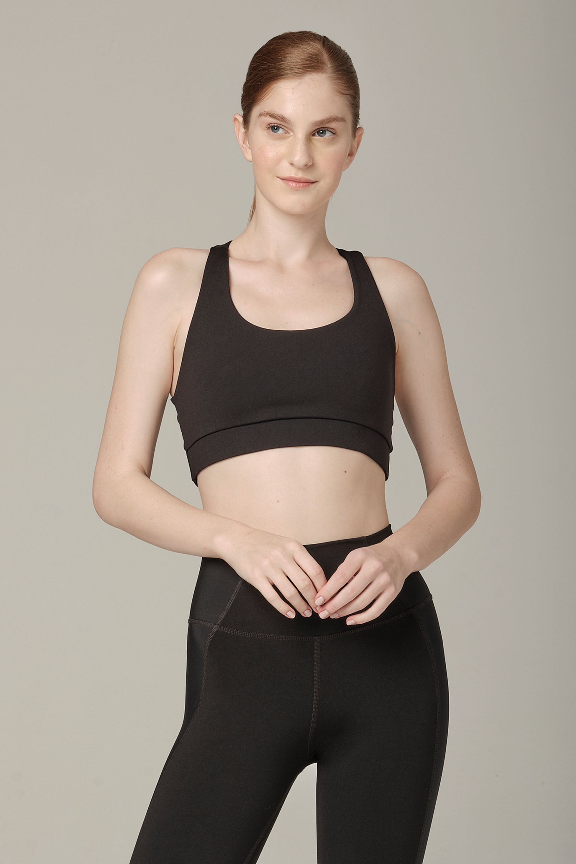 Get in Line Black Sports Bra