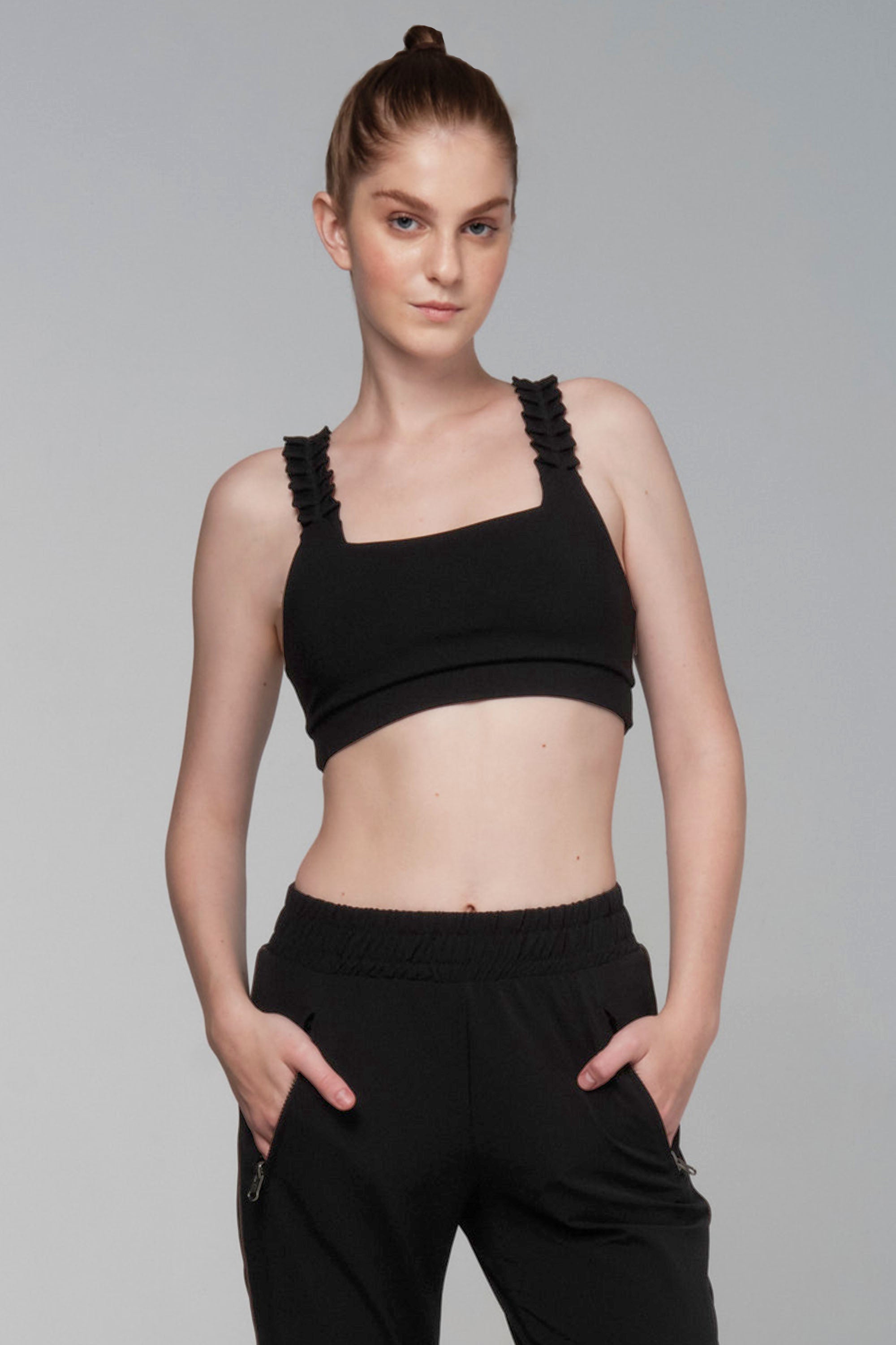 Legend Dairy Black Sports Bra
