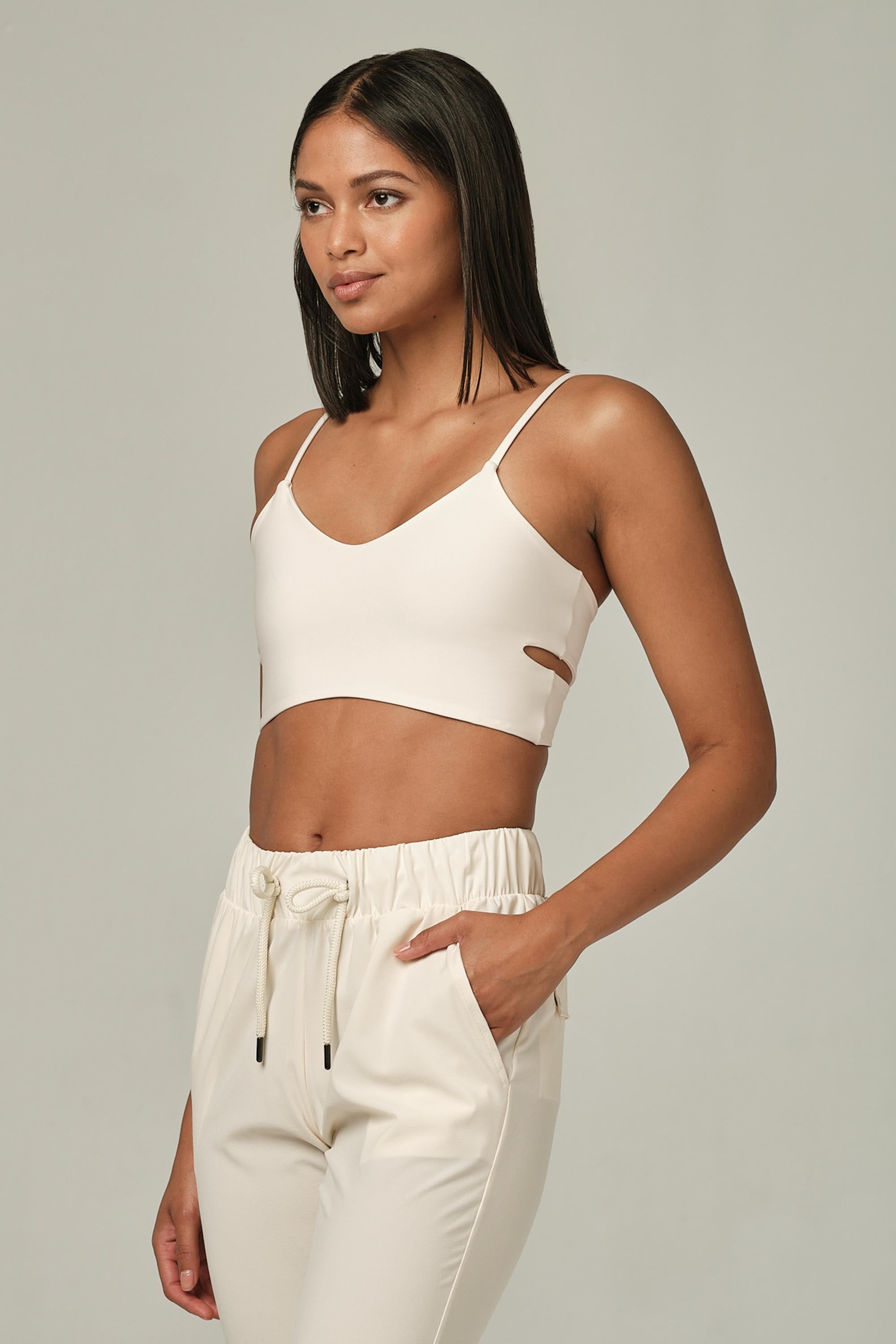 Cherry On Top Cream Sports Bra