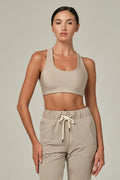 Laser Vision Oatmeal Sports Bra