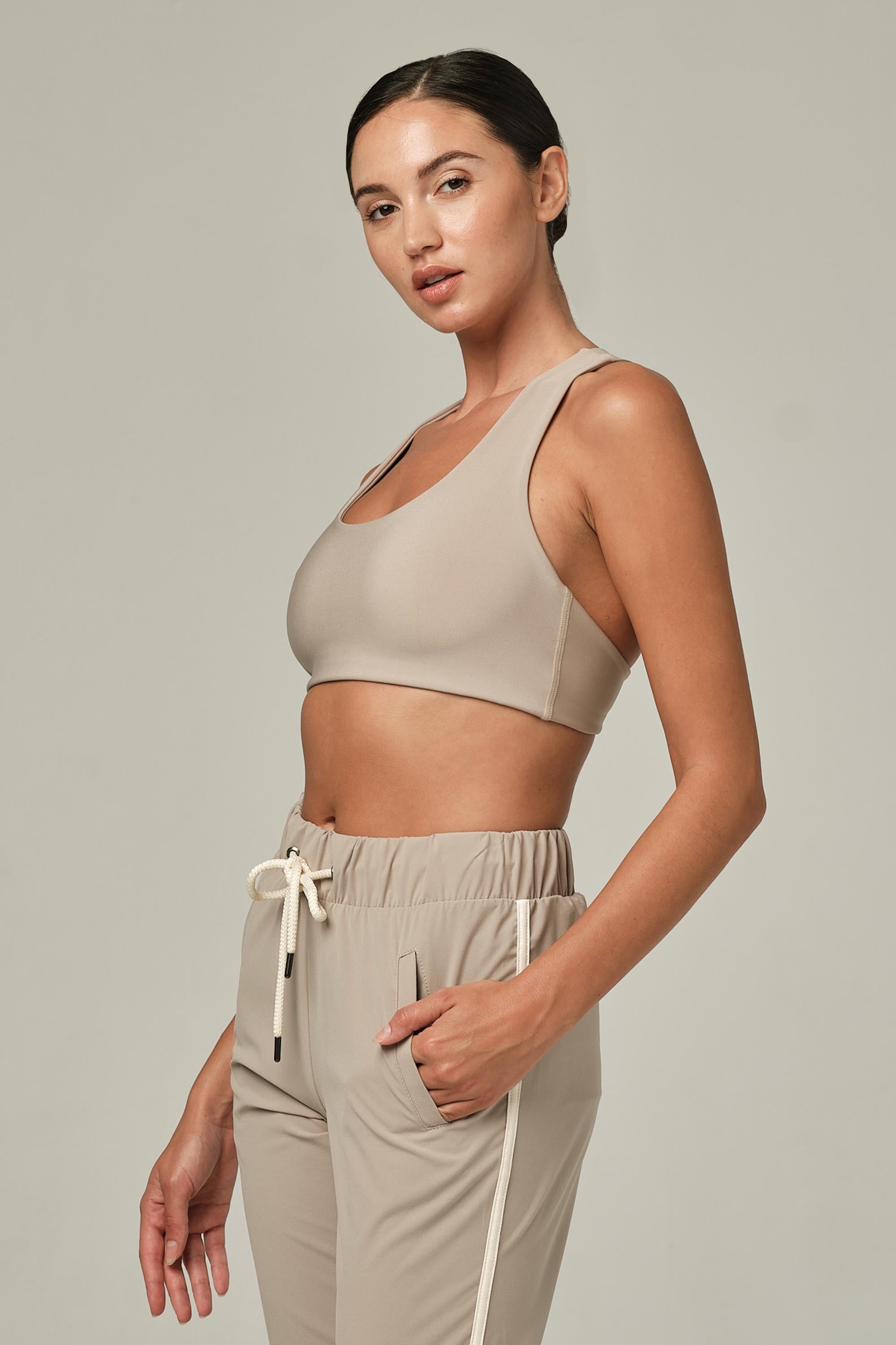 Laser Vision Oatmeal Sports Bra