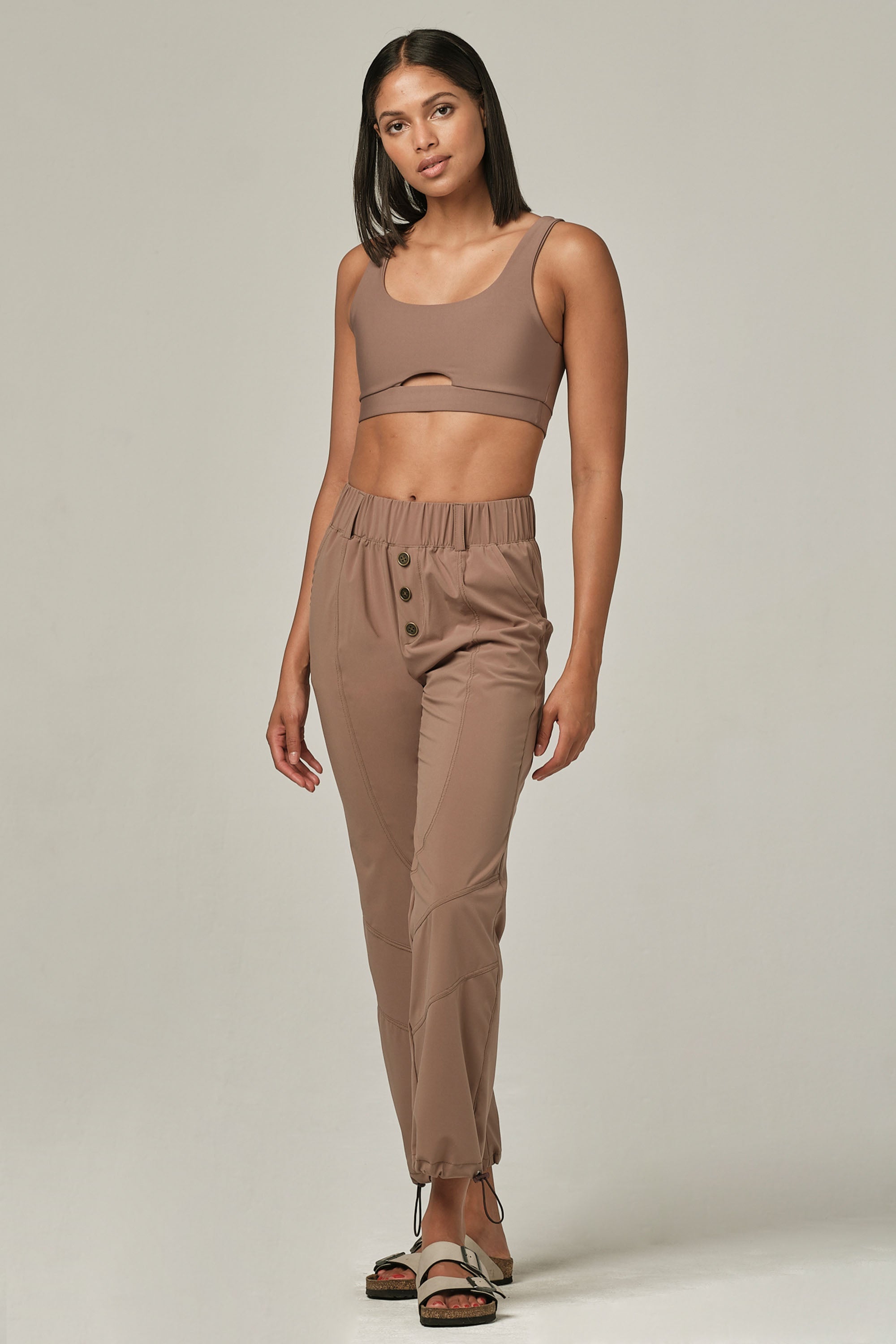Buttoned Up Chestnut Jogger