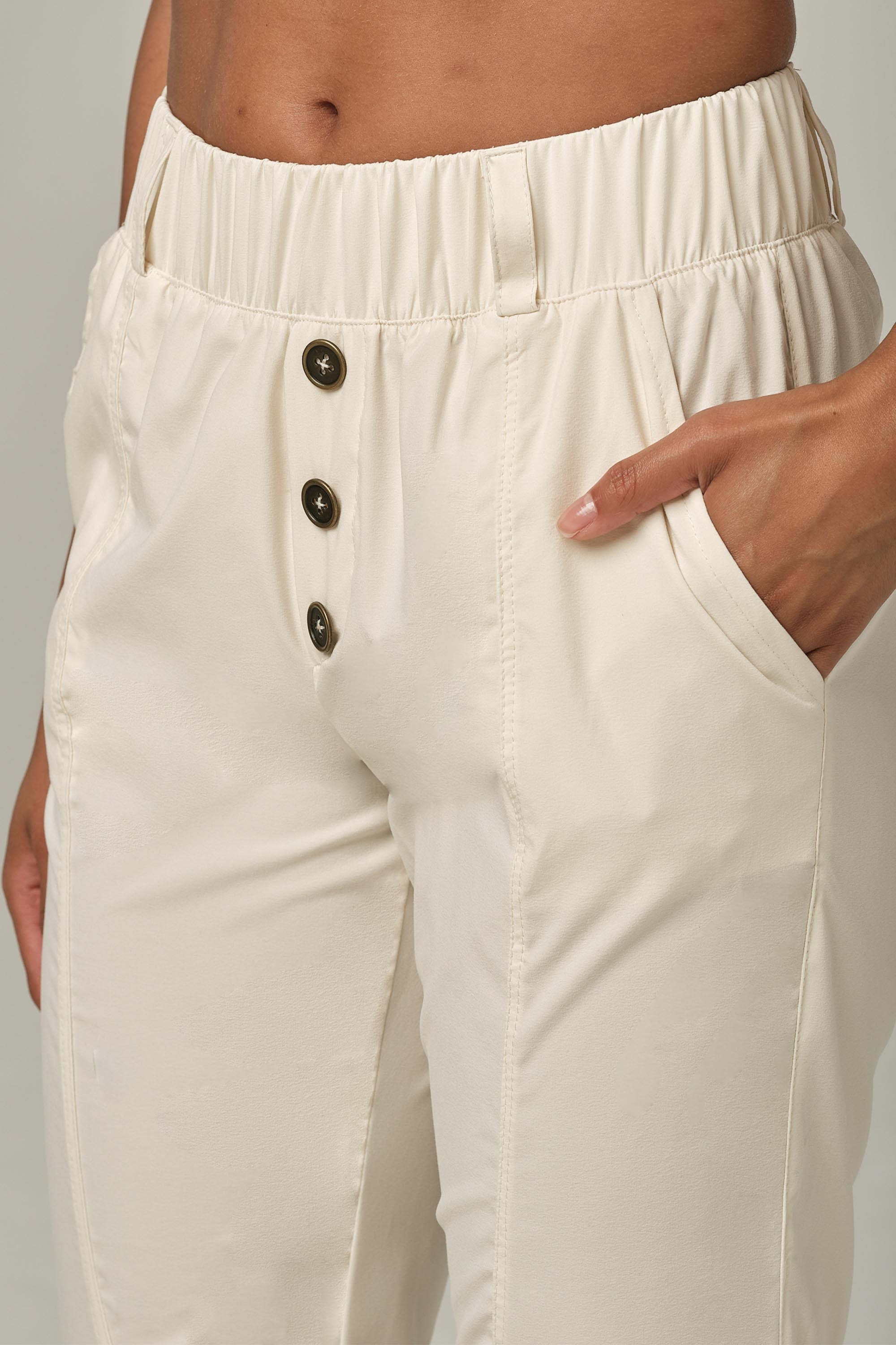 Buttoned Up Cream Jogger
