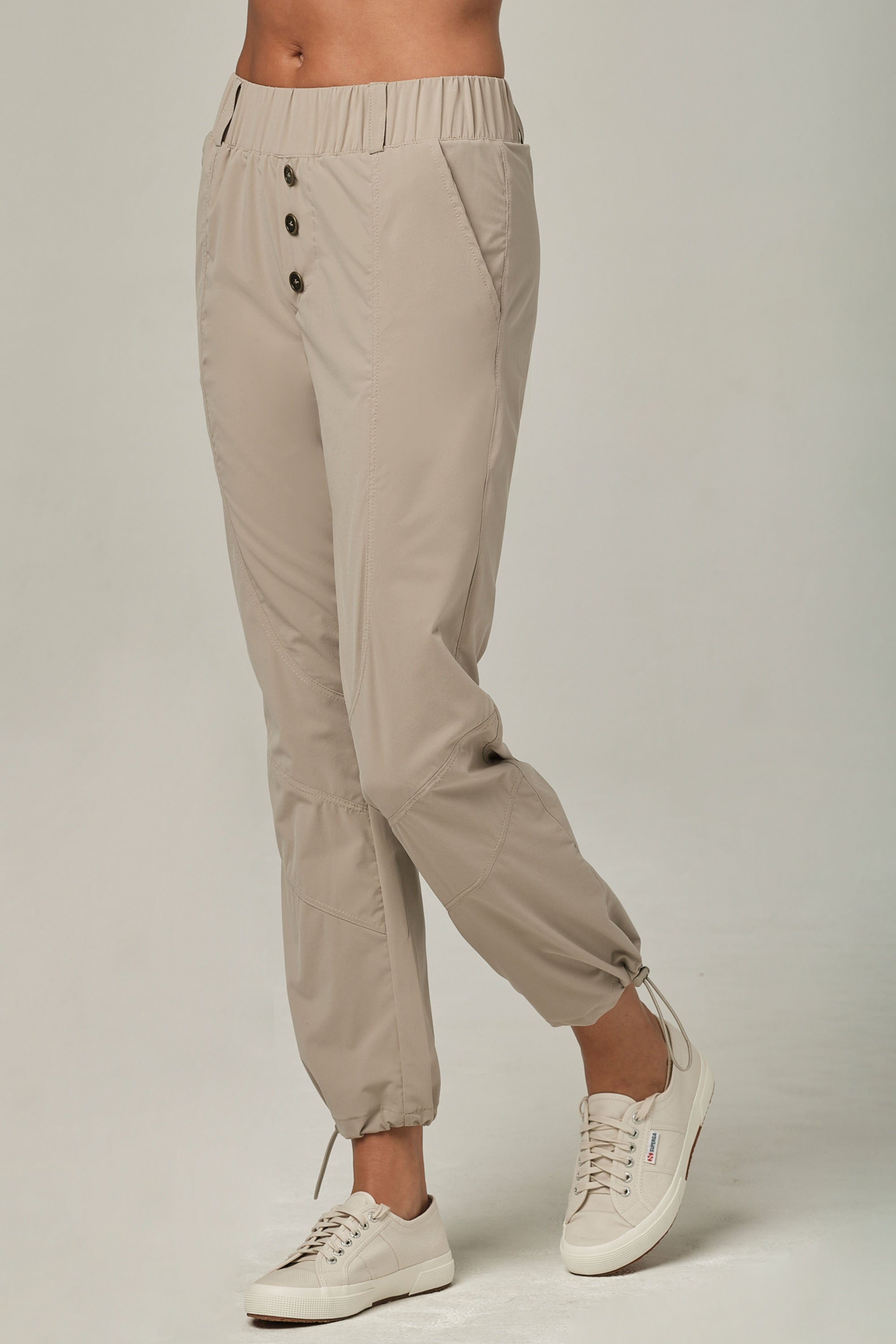 Buttoned Up Oatmeal Jogger