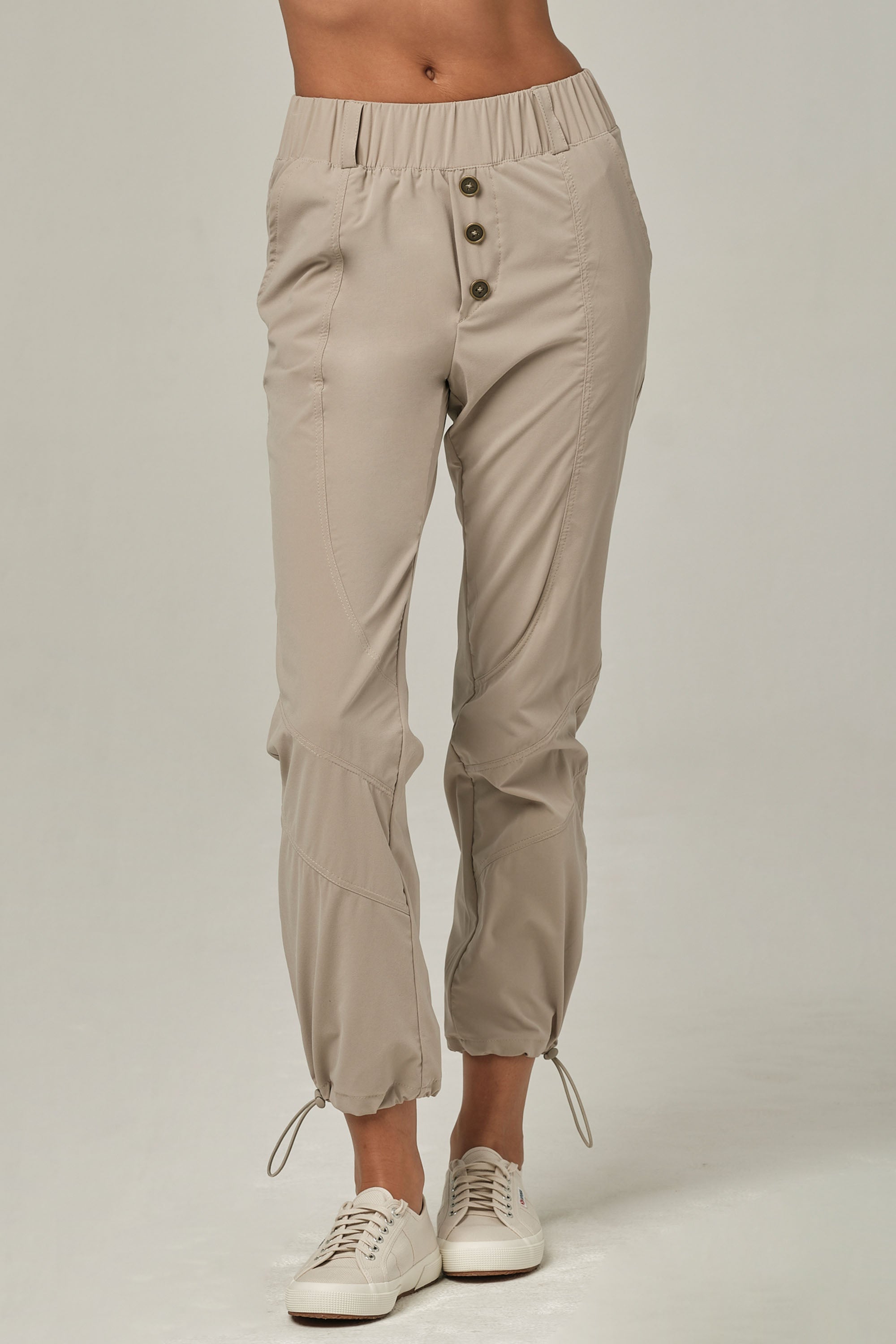 Buttoned Up Oatmeal Jogger