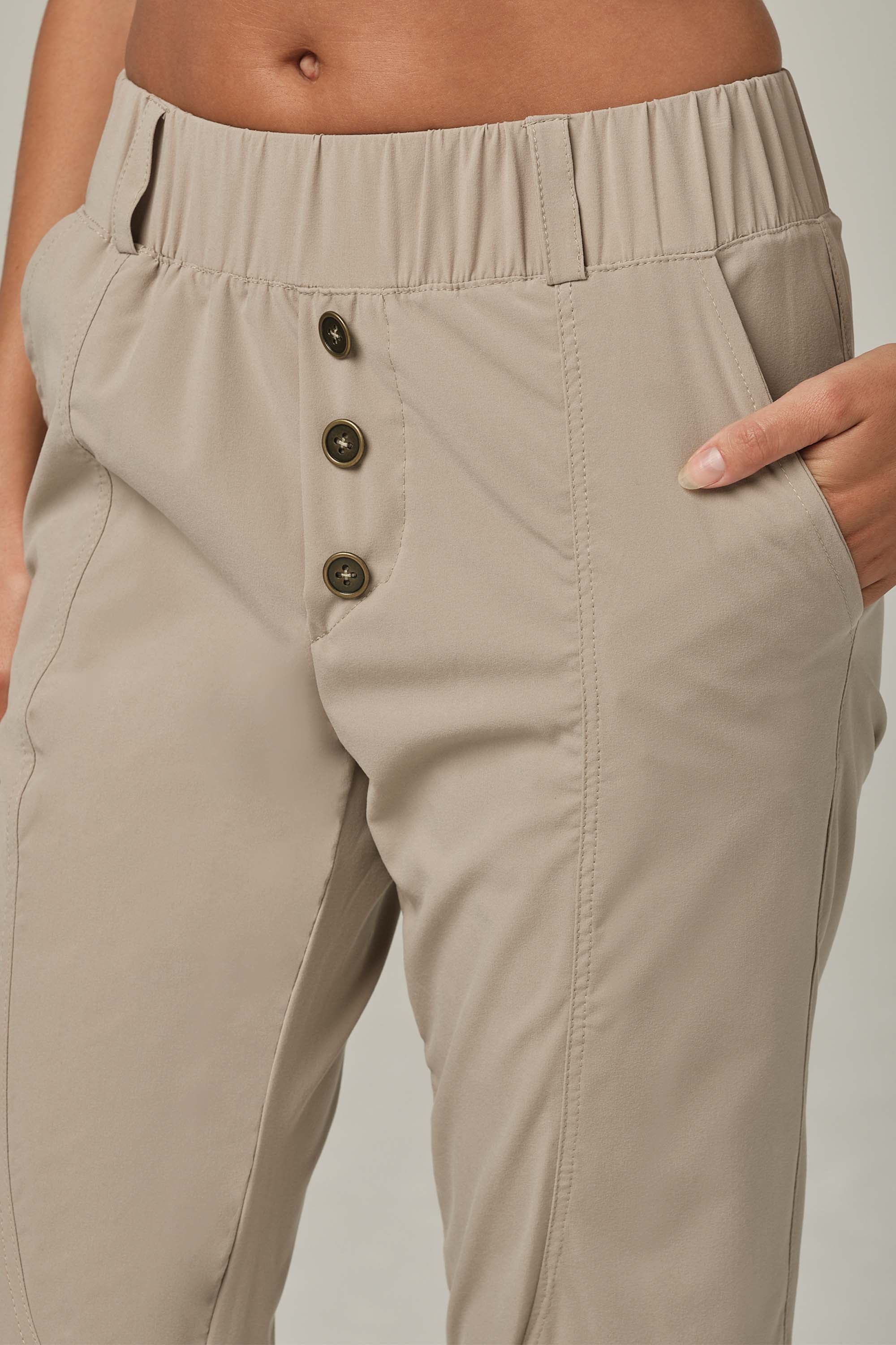 Buttoned Up Oatmeal Jogger