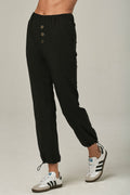 Buttoned Up Black Jogger