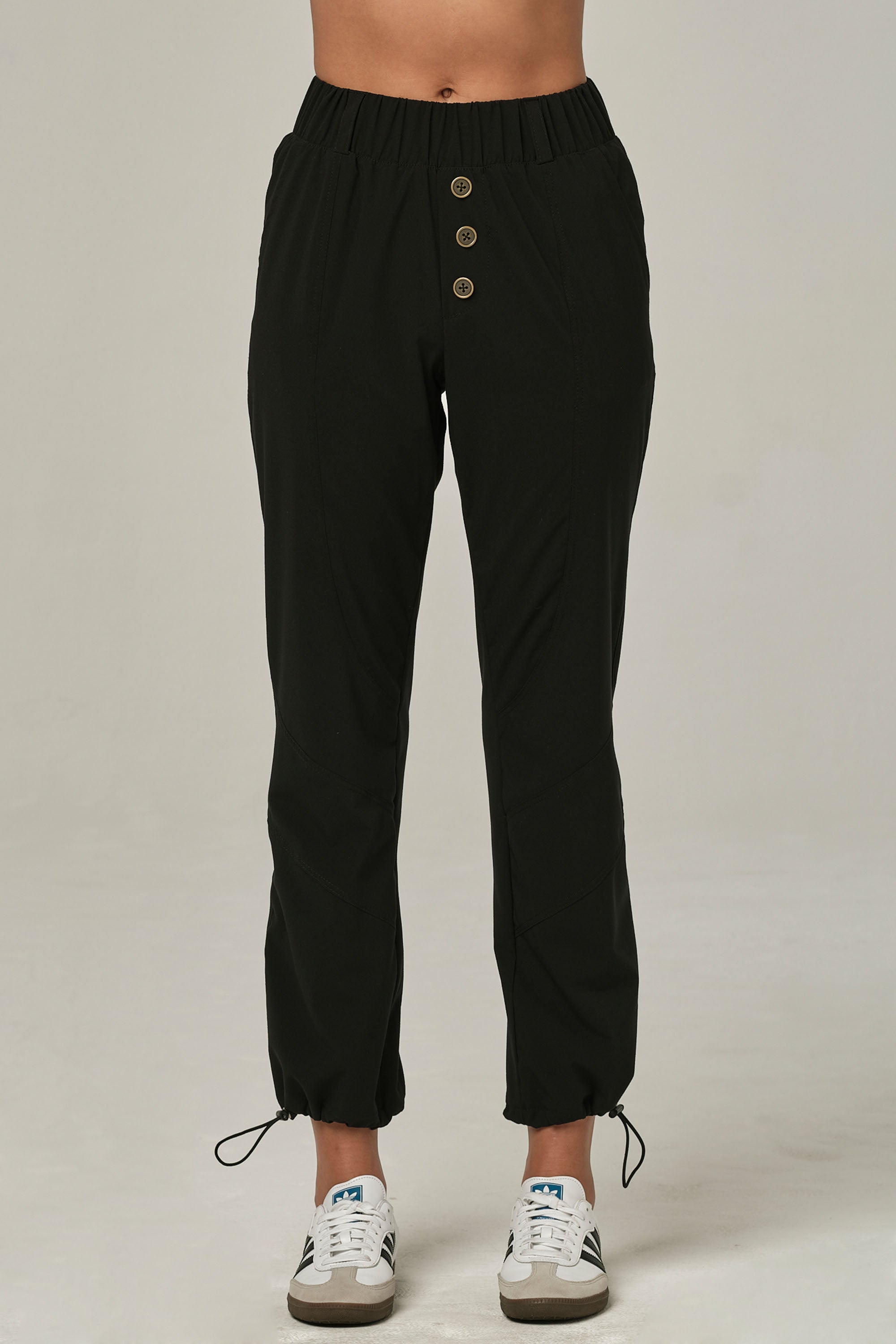 Buttoned Up Black Jogger